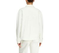 Kurzjacke COMMA, Damen, Gr. 46, weiß, Web, Obermaterial: 90% Baumwolle, 9% Polyester, 1% Elasthan, unifarben, regular fit normal, Manschette, Jacken Kurzjacke, mit Hemdkragen (58105702-46)
