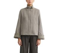Wolljacke COMMA, Damen, Gr. 42, grau (taupe melange), Fleece, Obermaterial: 50% Wolle, 40% Polyester, 4% Polyamid, 3% Viskose, 3% sonstige Fasern. Futter: 55% Polyester, 45% Viskose, meliert, bequem h