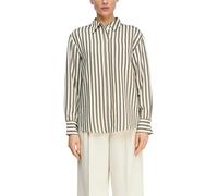 Jacquardsteifen-Bluse aus Viskosemix im Relaxed Fit 36 olive|weiß 2176457.79G1.36