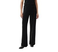 Comma Marlenehose COMMA IDENTITY Jersey mit weitem Bein und Glitzergarn Schwarz 38