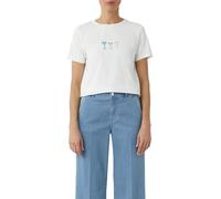 comma T-Shirt mit Motiv-Print in Offwhite, Größe 38