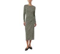 Jerseykleid mit All-over-Print und Wickeldetail olive|weiß 42