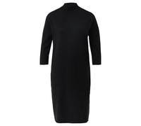 Strickkleid COMMA, Damen, Gr. 46, N-Gr, schwarz, Strick, Obermaterial: 80% Viskose, 20% Polyamid, unifarben, casual, regular fit knielang, 3/4-Ärmel gerader Abschluss, Kleider, mit überschnittenen Sch