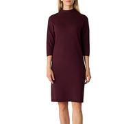 Minikleid COMMA, Damen, Gr. 42, N-Gr, lila (schwarz berry), Web, Obermaterial: 80% Viskose, 20% Polyamid, unifarben, casual, regular fit lang, Langarm, Kleider, mit Rippdetails (70562423-42) schwarz b