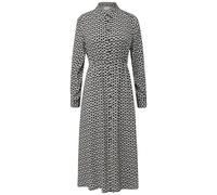 Hemdblusenkleid COMMA, Damen, Gr. 36, N-Gr, schwarz, beige, Web, Obermaterial: 100% Viskose, bedruckt, casual, figurumspielend ca. Mitte Wade, Rundhals, Langarm 1-Knopf-Manschette, Kleider, mit Eingri