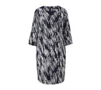 Comma Kleid Gemustertes Crêpekleid mit 3/4-Arm Damen Marine Größe 34