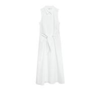 COMMA Hemdblusenkleid aus Satin in Midilänge in Weiss, Größe 44