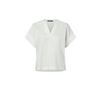 T-Shirt COMMA, Damen, Gr. 40, weiß, Single Jersey, Obermaterial: 100% Baumwolle, unifarben, casual, regular fit taillenbedeckt, Rundhals, Kurzarm Bündchen, Shirts, mit geschlitztem Rundhalsausschnitt 