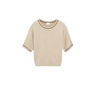 comma - Kurzarm-Strickpullover beige - Gr. - 44