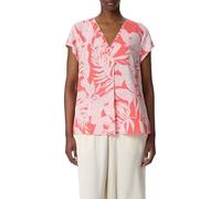 comma Kurzarmbluse mit V-Ausschnitt und All-Over-Print pink 42