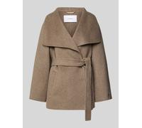 COMMA Kurzblazer aus Woll-Mix mit Bindegürtel in Taupe, Größe XL