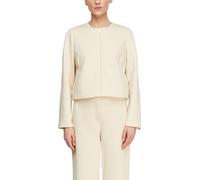 Kurzjacke COMMA, Damen, Gr. 38, bone beige, Web, Obermaterial: 92% Polyester, 8% Elasthan, unifarben, taillenlang, Rundhals, Jacken Kurzjacke, aus weicher Scuba-Qualität - elastisch (13786033-38) bone
