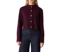 Comma Strickjacke mit Rundhalsausschnitt Bordeaux Größe 38