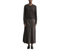 Strickjacke COMMA, Damen, Gr. 42, braun (mulch braun), Strick, Obermaterial: 52% Baumwolle, 45% Polyester, 3% Elasthan, unifarben, normal hüftbedeckend, Rundhals, Flachstrickbündchen, Strickjacken Str