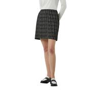 Comma Rock Kurzer Minirock Bouclé-Jersey mit Strukturmuster Schwarz Gr. 34