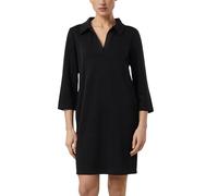 Comma Kleid Kurzes Jerseykleid mit Polokragen und Eingrifftaschen schwarz Größe 38