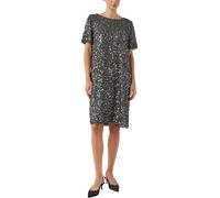 comma Knielanges Kleid mit Rundhalsausschnitt in Anthrazit, Größe 40