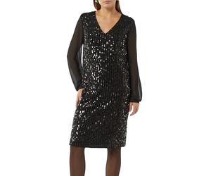 COMMA Kurzes Paillettenkleid mit Chiffon-Ärmeln