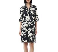 comma Kurzes Kleid mit Umlegekragen und All-Over-Print Navy 46
