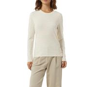 Comma Langarmshirt mit gestrickten Streifen aus Glitzergarn