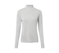 Langarmshirt COMMA, Damen, Gr. 42, grau (light grau), Single Jersey, Obermaterial: 76% Lyocell, 19% Wolle, 5% Elasthan, unifarben, casual, regular fit taillenbedeckt, ohne Ausschnitt, Langarm gerader