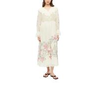 Langes Kleid aus Crêpechiffon mit Volant-Details beige|mehrfarbig 32