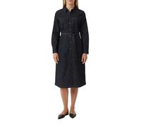 Leichtes Denimkleid in Midilänge mit Bindegürtel blau 38