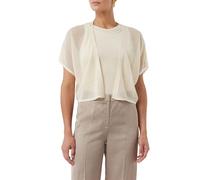 Leichtes Poncho-Cape aus luftigem Strick creme L