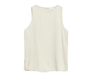 comma - Locker geschnittene Bluse ohne Ärmel beige - Gr. - 38
