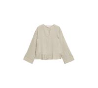 comma - Locker geschnittene Langarmbluse mit Streifenmuster beige - Gr. - 40