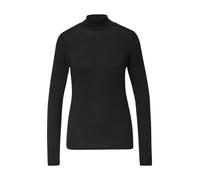 Langarmshirt COMMA, Damen, Gr. 46, schwarz, Single Jersey, Obermaterial: 76% Lyocell, 19% Wolle, 5% Elasthan, unifarben, casual, regular fit taillenbedeckt, ohne Ausschnitt, Langarm gerader Abschluss,