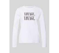 COMMA Longsleeve mit Statement-Print in Weiss, Größe 34
