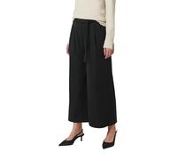 comma Wide Leg Stoffhose mit Bindegürtel in Black, Größe 38