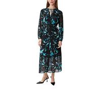 Comma Maxi Chiffonkleid mit Stoffgürtel