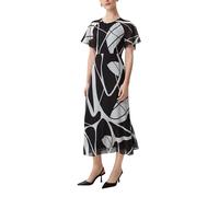 Chiffonkleid COMMA Gr. 40, N-Gr, beige (ecru, black) Damen Kleider Freizeitkleider mit Allover-Druck (37543355-40)
