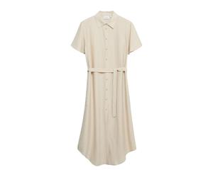 comma - Midi-Hemdblusenkleid beige - Gr. - 42