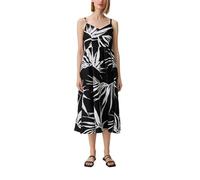 comma Knielanges Leinenkleid mit Herz-Ausschnitt in Schwarz, Größe 40