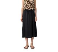 Comma Midi-Rock aus Satin mit Elastikbund