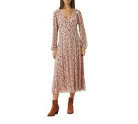 Comma Midi-Wickelkleid mit All-Over-Print aus Mesh