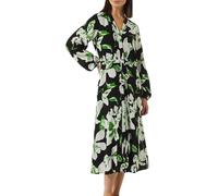 comma Midikleid aus reiner Viskose mit Seitenschlitzen in Gruen, Größe 42