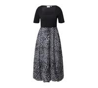 Comma Midikleid aus Materialmix mit Karree-Ausschnitt