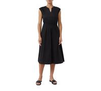 Comma Midikleid aus Popeline mit V-Ausschnitt und Elastikbund