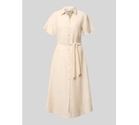 comma - Midi-Hemdblusenkleid beige - Gr. - 34