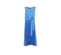 comma - Elegantes Midikleid mit Plissee-Rock und Bindegürtel blau - Gr. - 42