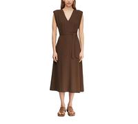 Comma Midikleid mit Taillengürtel und Schulterpolstern