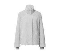 Comma Jacke Damen Hellgrau langflorig im Cape‑Stil mit Kunstfell Größe 42