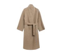 COMMA Mantel mit verdecktem Verschluss und Bindegürtel in Taupe, Größe XS