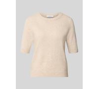 Strickpullover COMMA, Damen, Gr. 42, almond melange, Strick, Obermaterial: 50% Wolle, 30% Polyamid, 20% Modal, meliert, normal hüftbedeckend, Rundhals, Bündchen, Pullover Strickpullover, Sommer-Wollpu