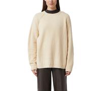 Oversized Strickpullover aus Bouclé mit Stickdetail am Rücken beige XS