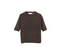 comma - Kurzarm-Strickpullover braun - Gr. - 40
